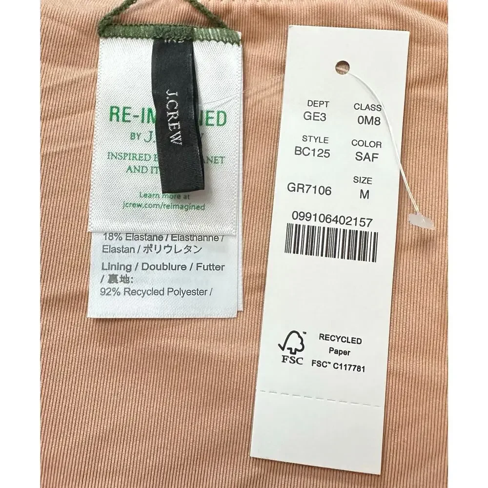 2/$15 NWT J. Crew Curved-Waist Cheeky Bikini Bottom Safari Green High-Cut Size M